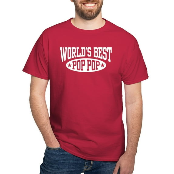 CafePress - World's Best Pop Pop Dark T Shirt - Men's Classic Graphic Cotton T-Shirt