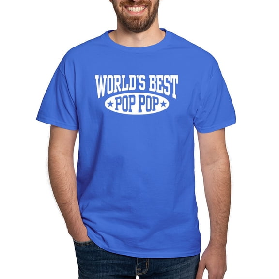 CafePress - World's Best Pop Pop Dark T Shirt - Men's Classic Graphic Cotton T-Shirt