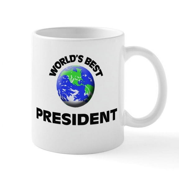 CafePress - World's Best President Mug - 11 oz Ceramic Mug - Novelty Coffee Tea Cup