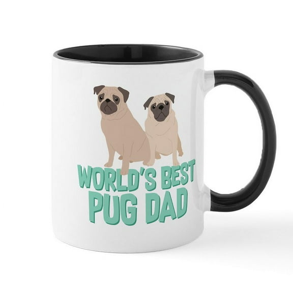 CafePress - World's Best Pug Dad - 11 oz Ceramic Mug - Novelty Coffee Tea Cup