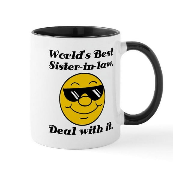 CafePress - World's Best Sister In Law Humor Mug - 11 oz Ceramic Mug - Novelty Coffee Tea Cup