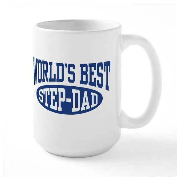 CafePress - World's Best Step Dad Large Mug - 15 oz Ceramic Large White Novelty Mug
