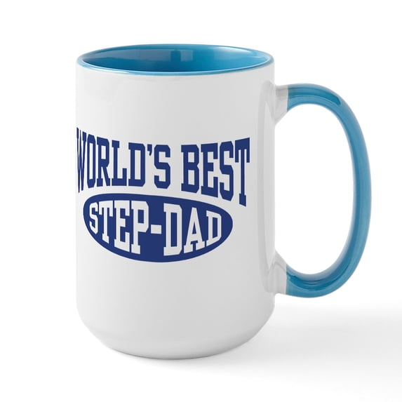CafePress - World's Best Step Dad Large Mug - 15 oz Ceramic Large White Nolvety Mug