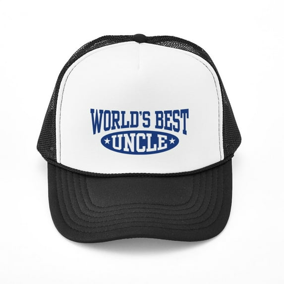 CafePress - World's Best Uncle - Adjustable Unisex Printed Trucker Hat with Mesh Back