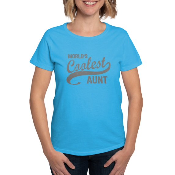 CafePress - World's Coolest Aunt Women's Dark T Shirt - Women's Traditional Fit Dark T-Shirt