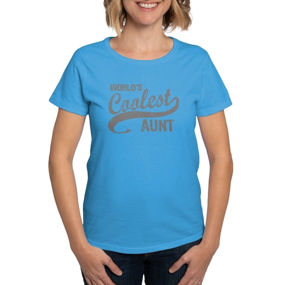 CafePress - World's Coolest Aunt Women's Dark T Shirt - Women's Traditional Fit Dark T-Shirt