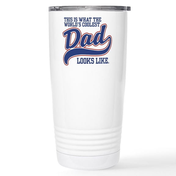 CafePress - World's Coolest Dad Stainless Steel Travel Mug - Insulated Stainless Steel Travel Tumbler 20 oz.