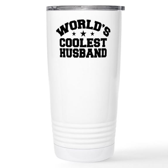 CafePress - World's Coolest Husband Stainless Steel Travel Mug - Insulated Stainless Steel Travel Tumbler 20 oz.