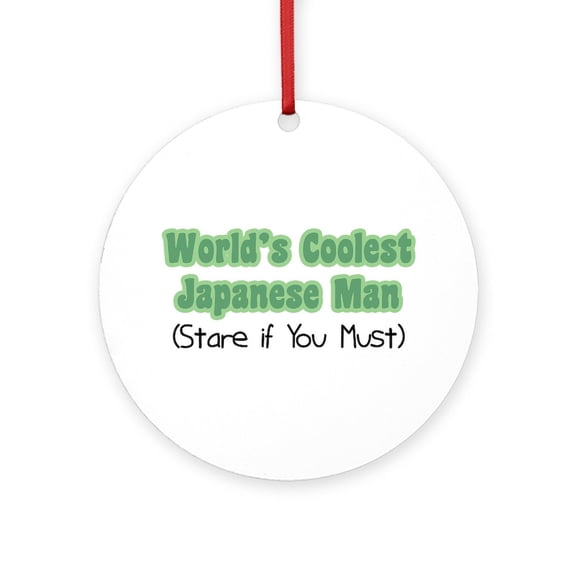 CafePress - World's Coolest Japanese Man - Round Wood Ornament 4"
