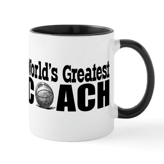 CafePress - World's Greatest Basketball Coach Mug - 11 oz Ceramic Mug - Novelty Coffee Tea Cup