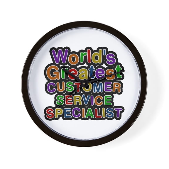 CafePress - World's Greatest CUSTOMER SERVICE SPECIALIST Wall - 10" Quartz Analog Battery-Powered Modern Wall Clock, Unique