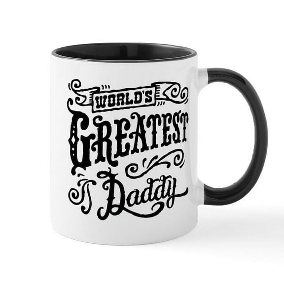CafePress - World's Greatest Daddy Mug - 11 oz Ceramic Mug - Novelty Coffee Tea Cup