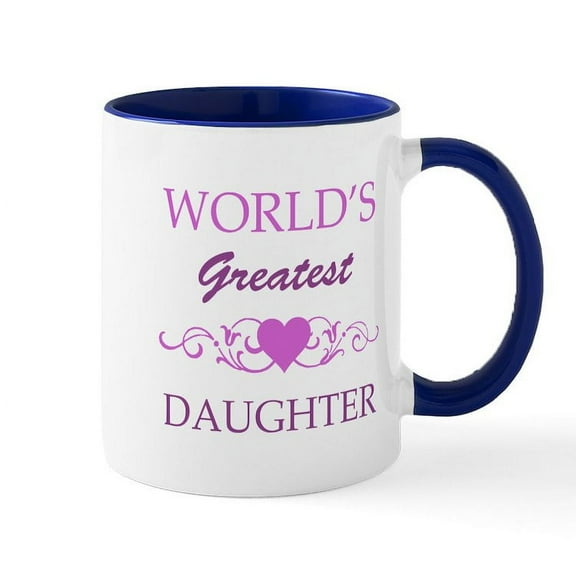 CafePress - World's Greatest Daughter (Purple) Mug - 11 oz Ceramic Mug - Novelty Coffee Tea Cup