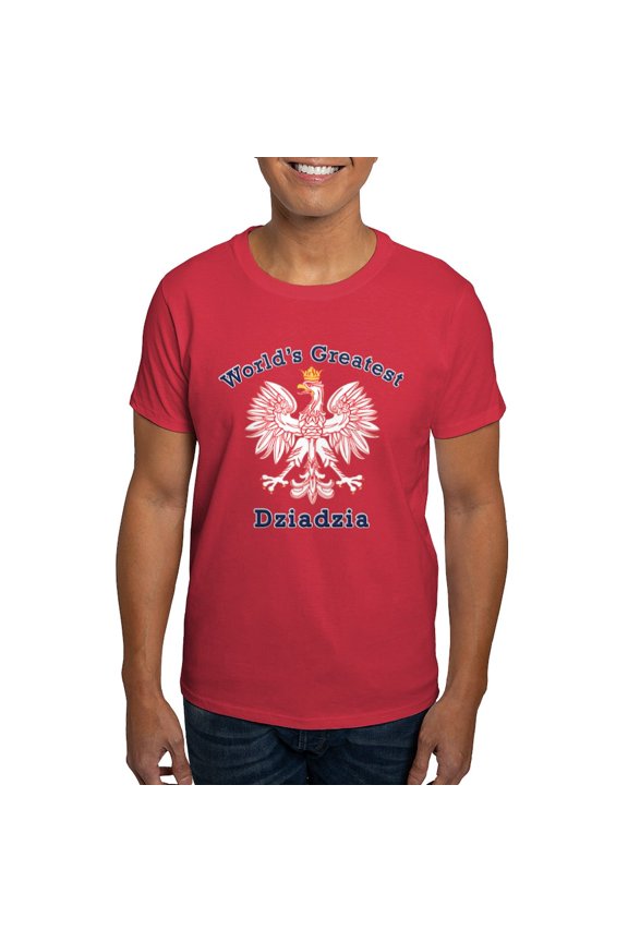 - World's Greatest Dziadzia Red Eagle Dark T Shirt - Men's Classic Graphic Cotton T-Shirt