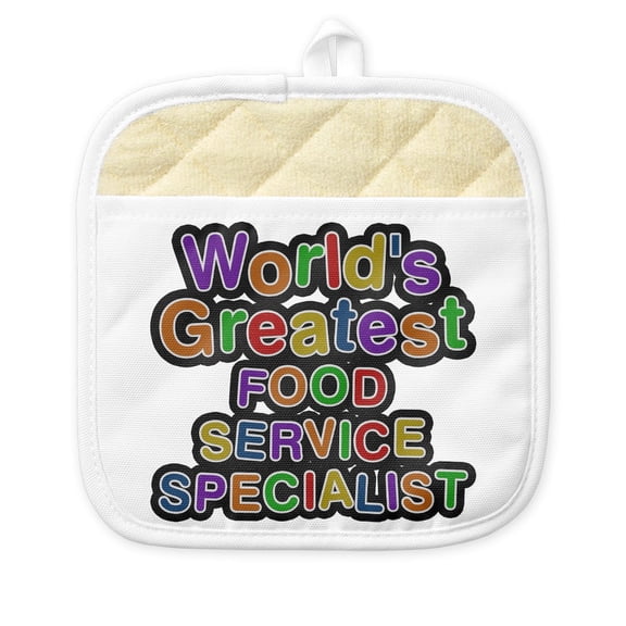 CafePress - World's Greatest FOOD SERVICE SPECIALIST Pot Holde - Pot Holder with Printed Design, 9"x9"