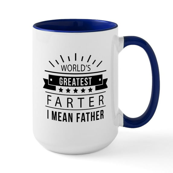 CafePress - World's Greatest Farter Large Mug - 15 oz Ceramic Large White Novelty Mug