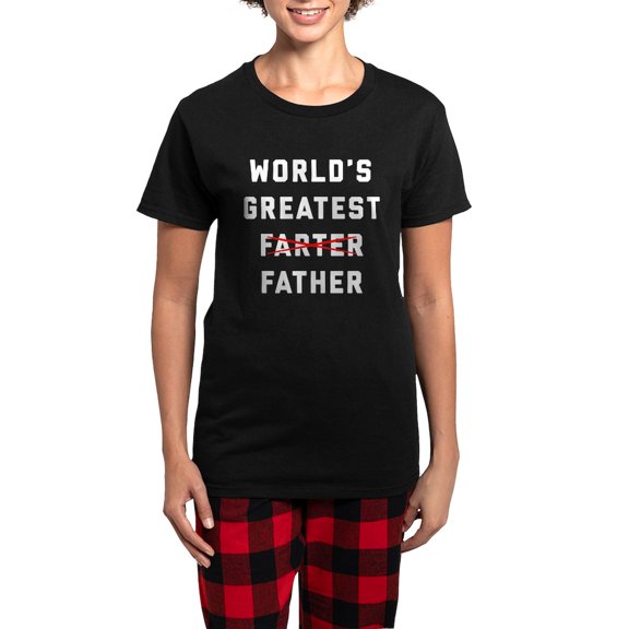 CafePress - World's Greatest Farter Women's Dark Pajamas - Women's Short Sleeve Print T-Shirt and Pants Dark Cotton Pajama Set