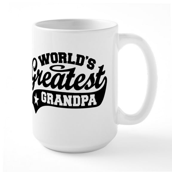 CafePress - World's Greatest Grandpa Large Mug - 15 oz Ceramic Large White Novelty Mug