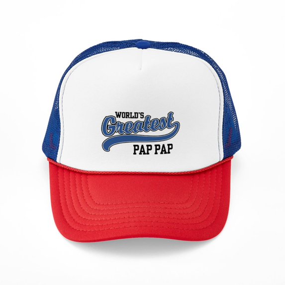 CafePress - World's Greatest Pap Pap - Trucker Hat - Polyester Foam Front and Nylon Mesh Weave Back