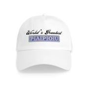 CafePress - Worlds Greatest Papou Cap - Adjustable 100% Brushed Unisex Casual Cotton Baseball Cap, Beige, 1