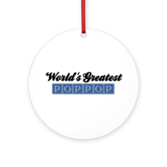 CafePress - World's Greatest Poppop (1) -  Round Wood Ornament 4"
