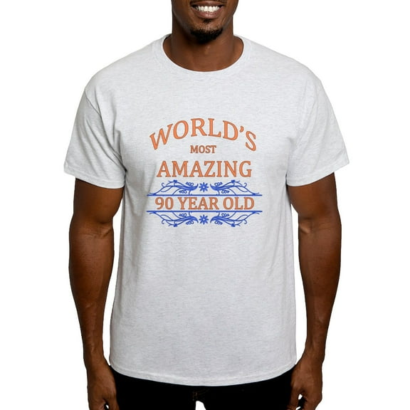 CafePress - World's Most Amazing 90 Year Old Light T Shirt - Men's Classic Graphic T-Shirt