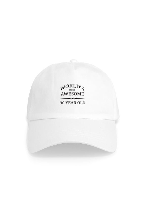 - World's Most Awesome 90 Year Old Cap - Adjustable 100% Brushed Unisex Casual Cotton Baseball Cap, Beige, 1