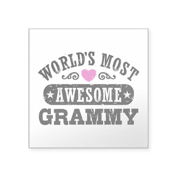 CafePress - World's Most Awesome Grammy Square Sticker 3 X 3 - Square Sticker 3" x 3"