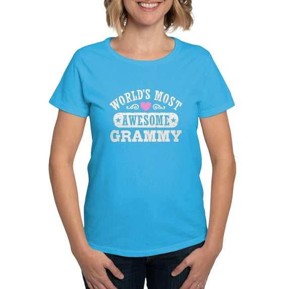 CafePress - World's Most Awesome Grammy Women's Dark T Shirt - Women's Traditional Fit Dark T-Shirt