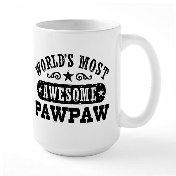 CafePress - World's Most Awesome Pawpaw Large Mug - 15 oz Ceramic Large White Novelty Mug