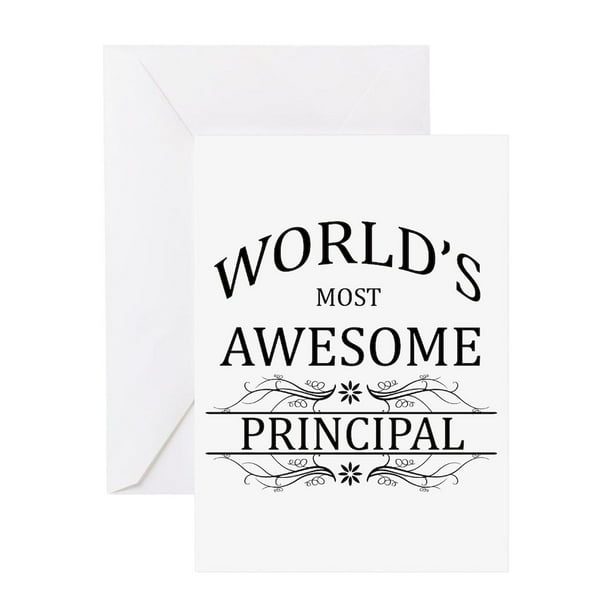 CafePress - World's Most Awesome Principal - Greeting Card, Blank Inside Matte