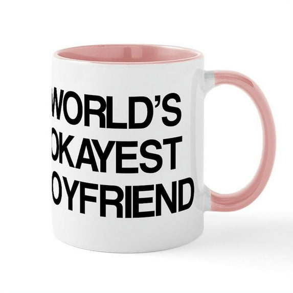 CafePress - World's Okayest Boyfriend Mug - 11 oz Ceramic Mug - Novelty Coffee Tea Cup