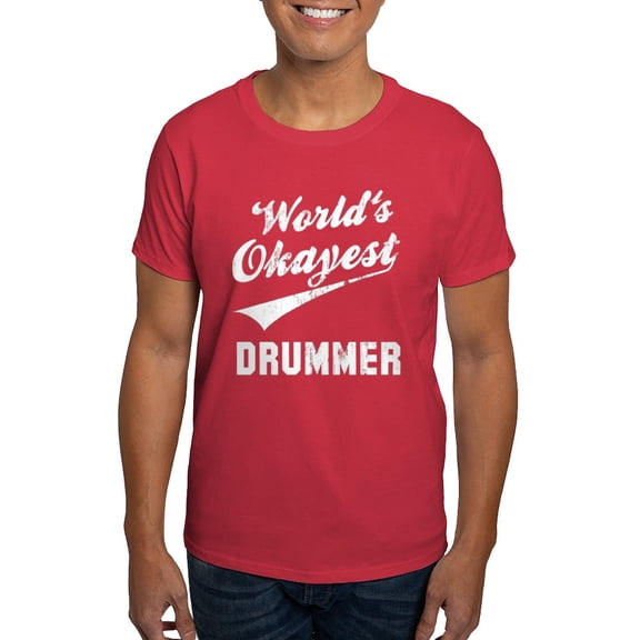 CafePress - World's Okayest Drummer Dark T Shirt - Men's Classic Graphic Cotton T-Shirt