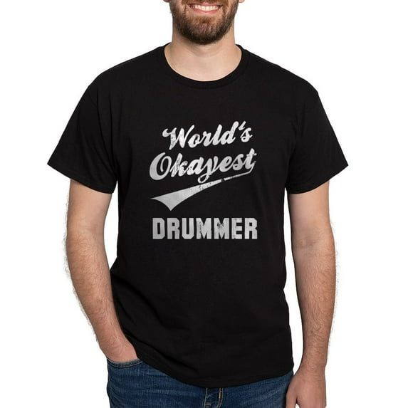 CafePress - World's Okayest Drummer Dark T Shirt - Men's Classic Graphic Cotton T-Shirt