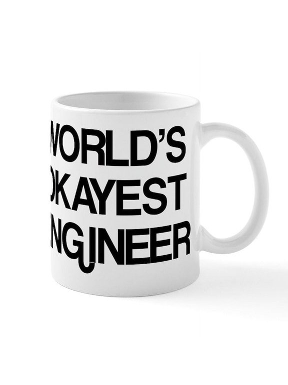 - World's Okayest Engineer Mug - 11 oz Ceramic Mug - Novelty Coffee Tea Cup