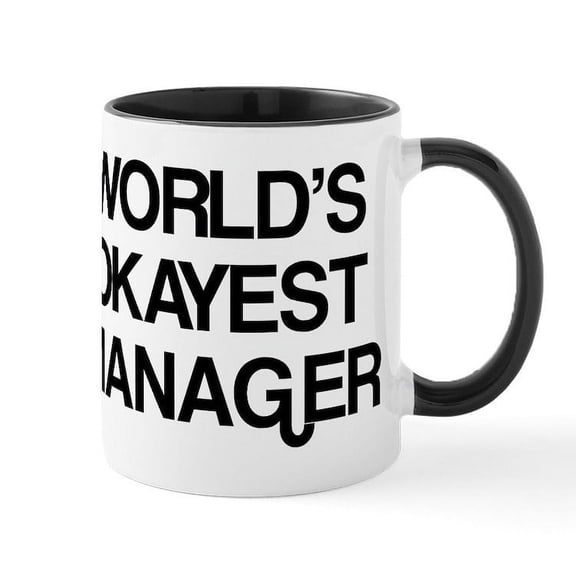 CafePress - World's Okayest Manager Mug - 11 oz Ceramic Mug - Novelty Coffee Tea Cup