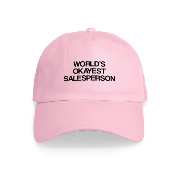CafePress - World's Okayest Salesperson Cap - Adjustable 100% Brushed Unisex Casual Cotton Baseball Cap, Beige, 1