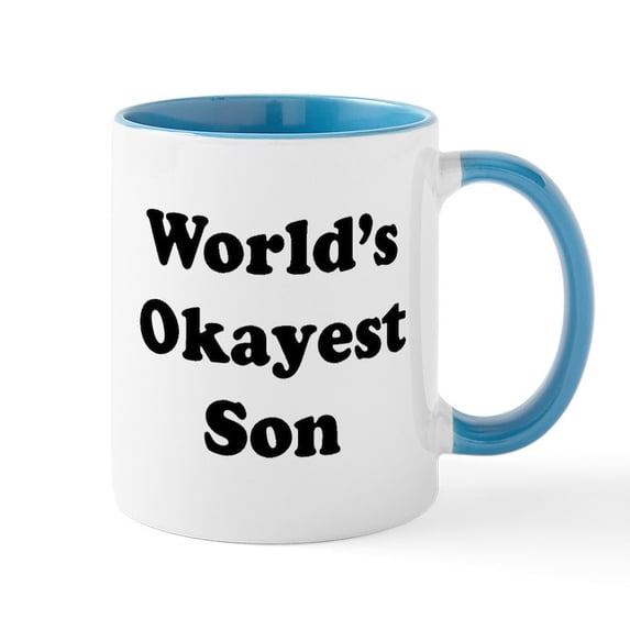 CafePress - World's Okayest Son - 11 oz Ceramic Mug - Novelty Coffee Tea Cup