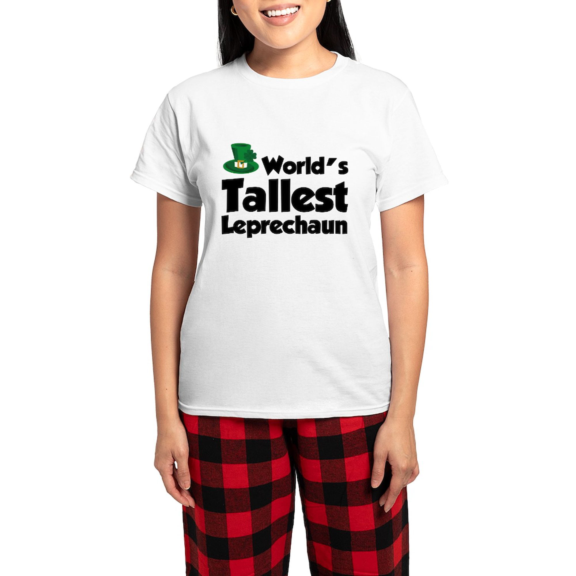 CafePress World s Tallest Leprechaun Women s Light Pajamas Women s Short Sleeve Print T Shirt and Pants Light Cotton Pajama Set Walmart