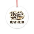 thumbnail image 1 of CafePress - Worlds Best Boyfriend -  Round Wood Ornament 4", 1 of 2