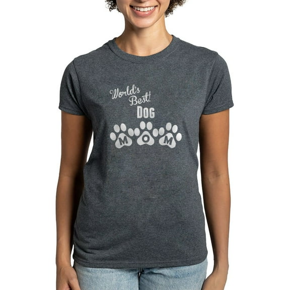 CafePress - Worlds Best Dog Mom T Shirt - Women's Traditional Fit Dark T-Shirt