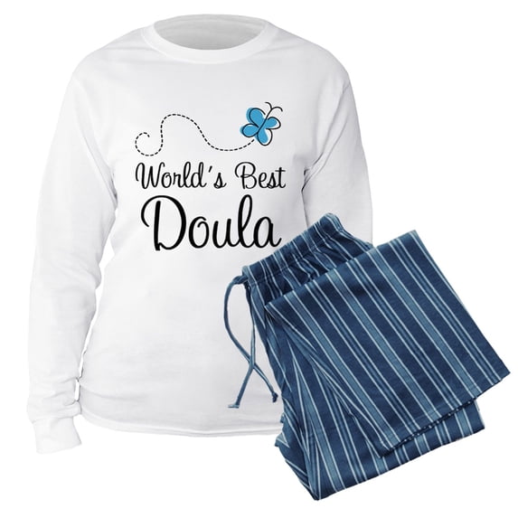 CafePress - Worlds Best Doula - Women's Long Sleeve Relaxed Fit Cotton Light Pajama Set