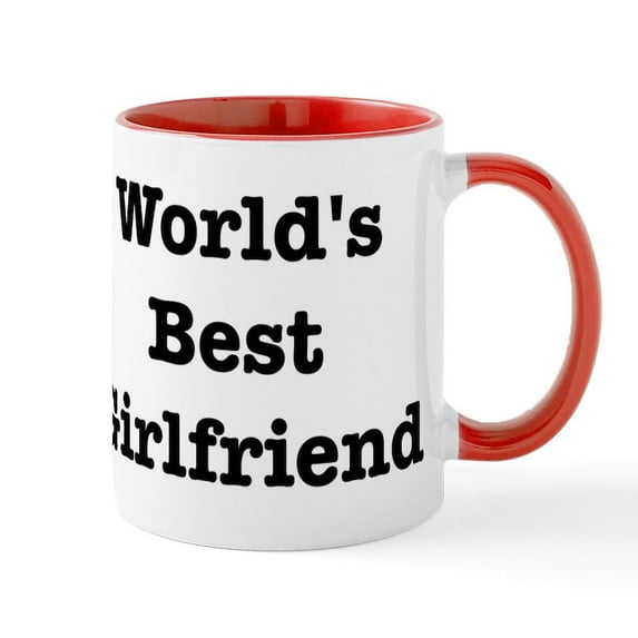CafePress - Worlds Best Girlfriend Mug - 11 oz Ceramic Mug - Novelty Coffee Tea Cup