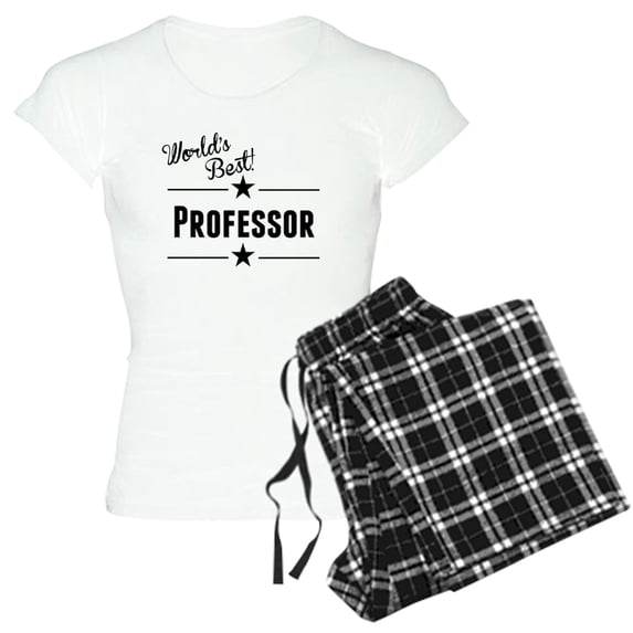 CafePress - Worlds Best Professor Pajamas - Women's Short Sleeve Print T-Shirt and Pants Light Cotton Pajama Set