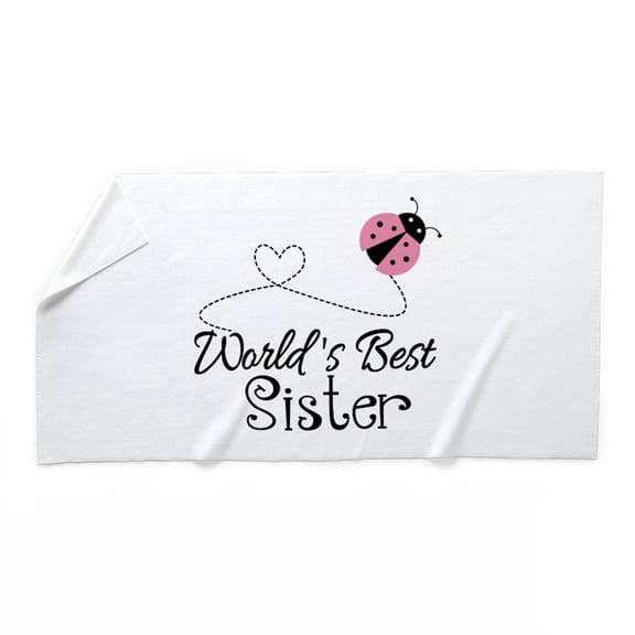 CafePress - Worlds Best Sister - Large Beach Towel, Soft 30"x60" Towel with Unique Design