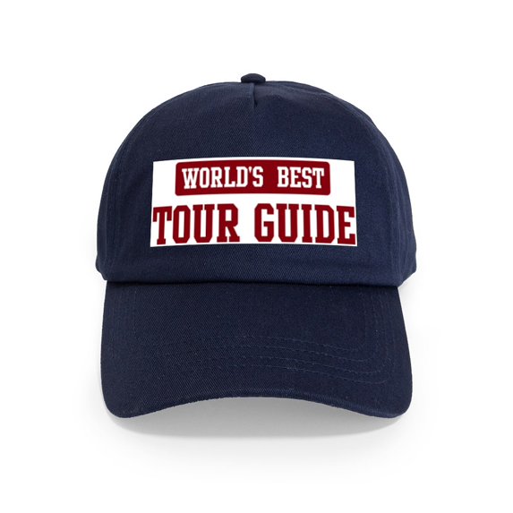 CafePress - Worlds Best Tour Guide Cap - Adjustable 100% Brushed Unisex Casual Cotton Baseball Cap, Beige, 1