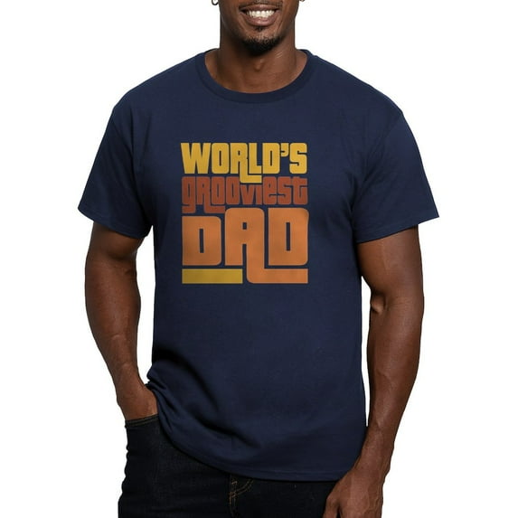 CafePress - Worlds Grooviest Dad Men's Fitted T Shirt (Dark) - Men's Fitted T-Shirt