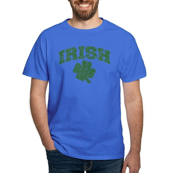 CafePress - Worn Irish Shamrock Dark T Shirt - Men's Classic Graphic Cotton T-Shirt
