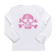 thumbnail image 1 of CafePress - Worn Pink Skull And Crossbones Long Sleeve Infant - Long Sleeve Infant T-Shirt, 1 of 2