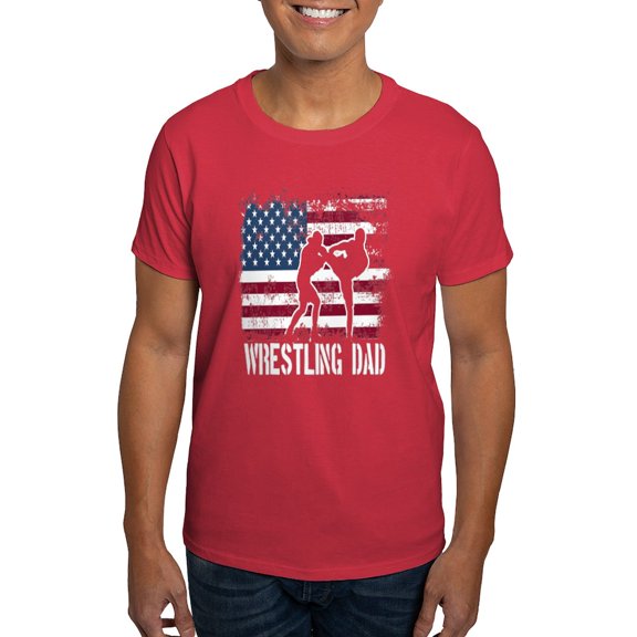 CafePress - Wrestling Dad Distressed Print Father Wres T Shirt - Men's Classic Graphic Cotton T-Shirt